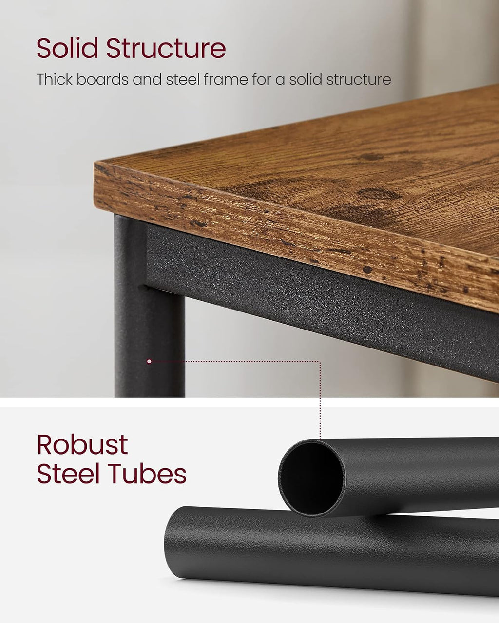 Industrial Three-Tier Side Table With Storage Shelves