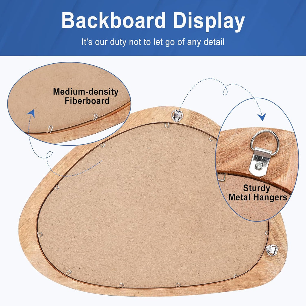 Asymmetrical Wooden Wall Mirror for Modern Home Decor