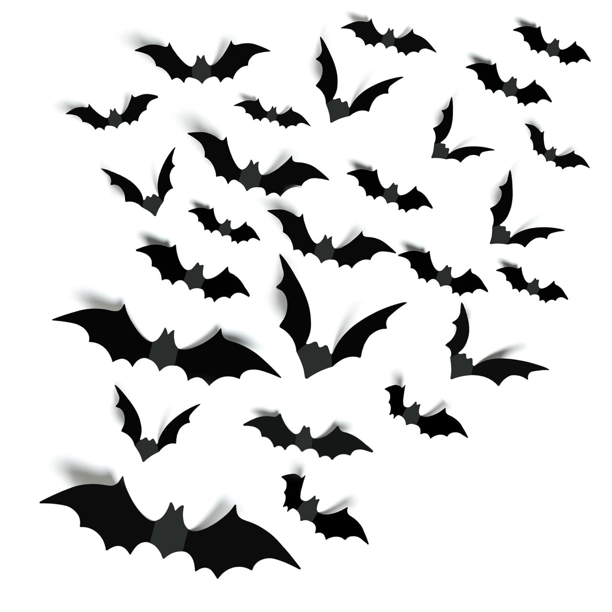 3D Bat Wall Decals, 140-Pack Reusable Halloween Wall Stickers