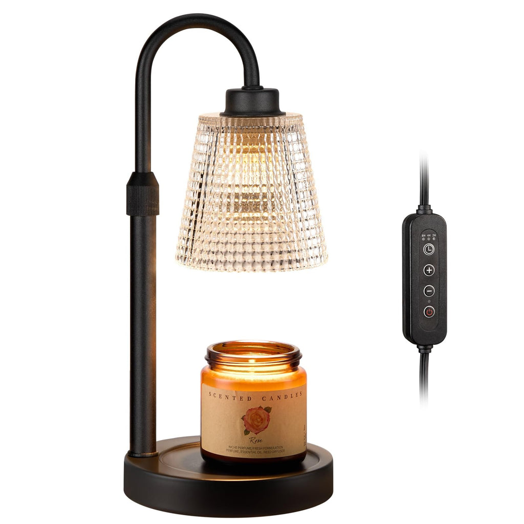 Candle Warmer Lamp with Timer, Dimmable Black Wax Warmer