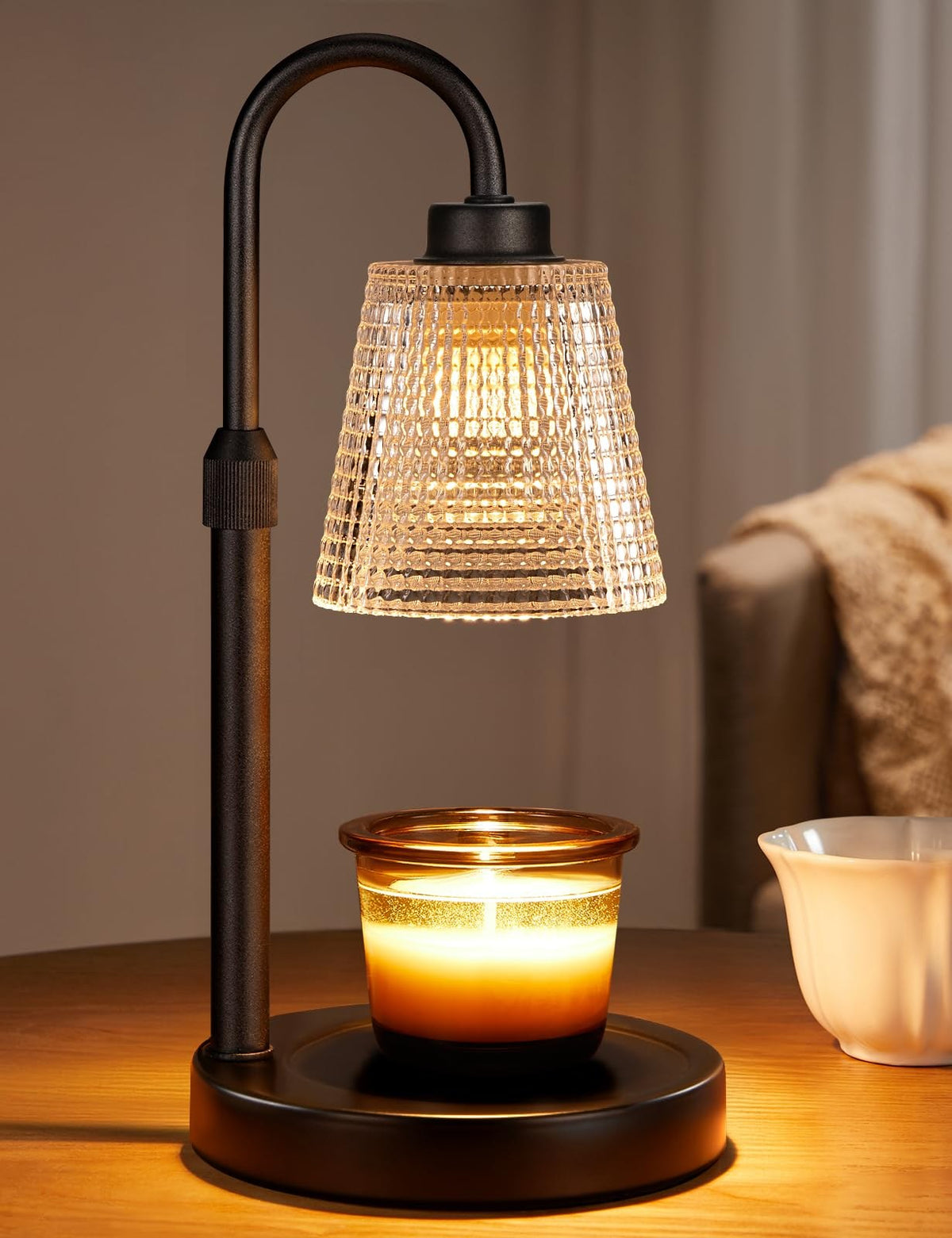 Candle Warmer Lamp with Timer, Dimmable Black Wax Warmer