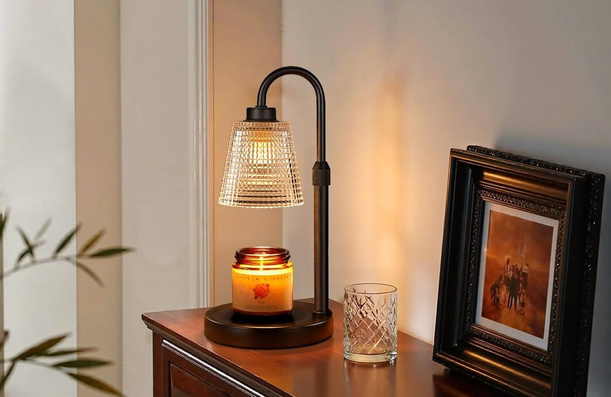 Candle Warmer Lamp with Timer, Dimmable Black Wax Warmer