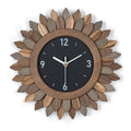 12-inch boho sunburst wood wall clock