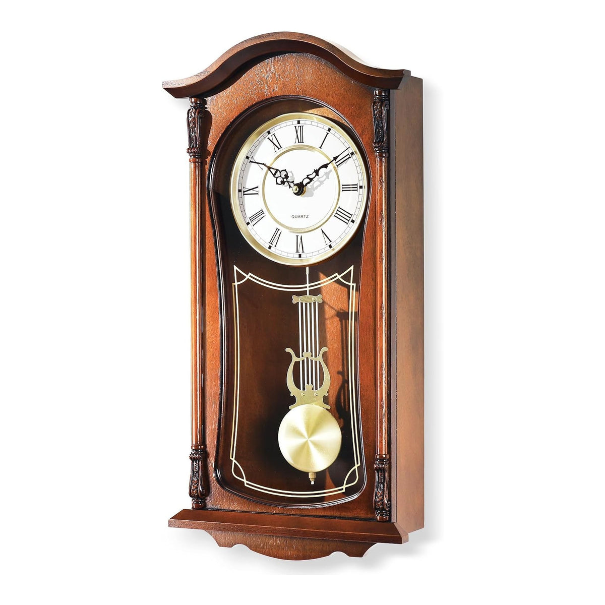 22-inch mahogany pendulum wall clock with chime