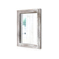 Rustic white wood framed rectangle wall mirror